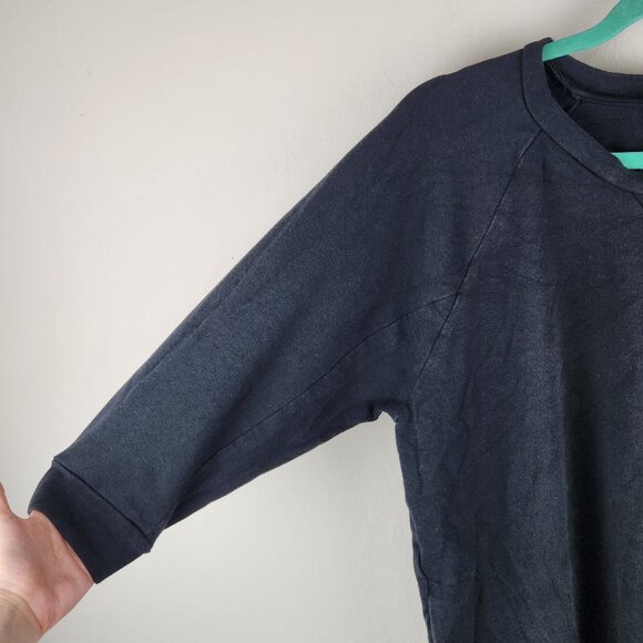 Amour Vert Black 3/4 Sleeve Crewneck Tunic Sweatshirt/Mini Dress sz XS - Picture 4 of 7